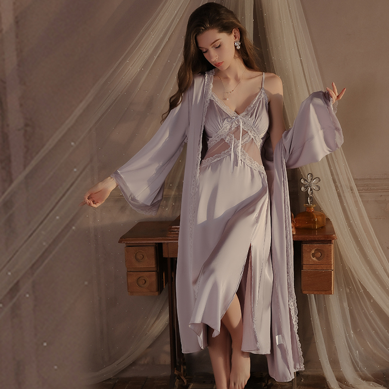 Women French Romantic Sling Ni - đánh giá và giá Robe Silk Women